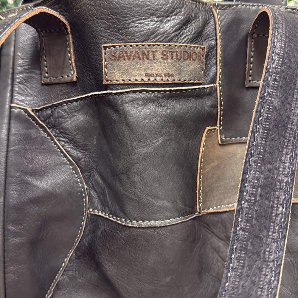 Savant Studios Artisanal Leather Patchwork Tote - image 3